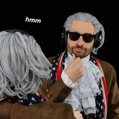 Man In Wigs And Sunglasses Saying Hmm GIF