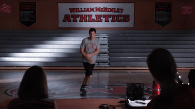 Man In William McKinley Athletics Shirt Dancing GIF