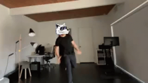 Man In Wolf Mask Dancing GIF