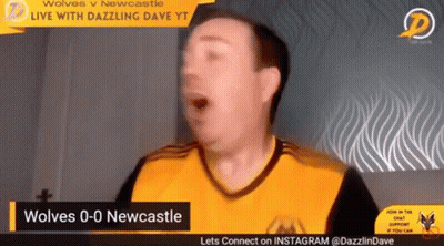 Man In Wolves And Newcastle Jersey GIF