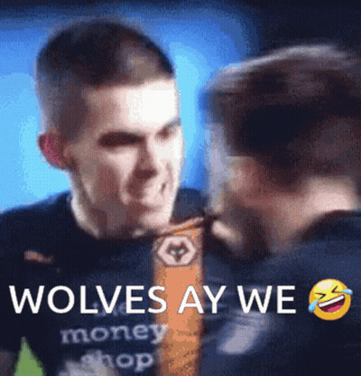 Man In Wolves Shirt Laughing GIF