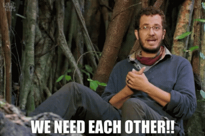 Man In Woods Saying We Need Each Other GIF