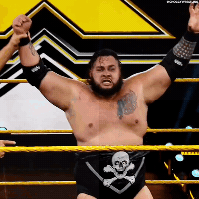 Man In Wrestling Ring Arms In Air GIF