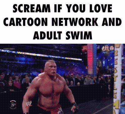 Man In Wrestling Ring Scream If You Love Cartoon Network And Adult Swim GIF