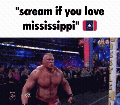 Man In Wrestling Ring Scream If You Love Mississippi GIF