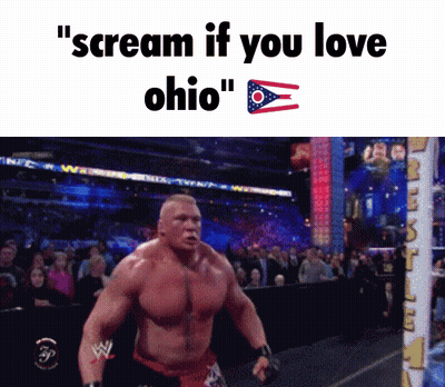 Man In Wrestling Ring Scream If You Love Ohio GIF