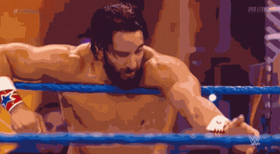 Man In Wrestling Ring With 205 Live GIF