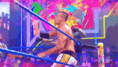 Man In Wrestling Ring With Crowd GIF