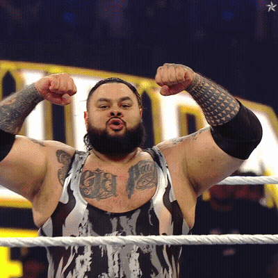 Man In Wrestling Ring With EA PA Chest Tattoo GIF