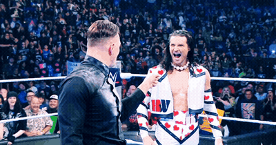 Man In Wrestling Ring With NBV Shirt GIF