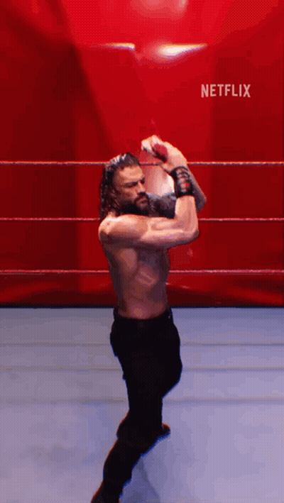 Man In Wrestling Ring With Netflix Logo GIF
