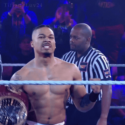 Man In Wrestling Ring With Referee And Tiffanyluv24 GIF