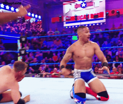 Man In Wrestling Ring With USA Sign GIF