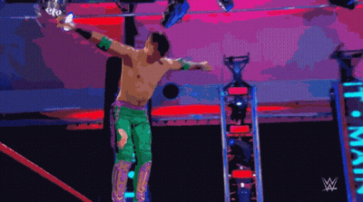 Man In Wrestling Ring With W Logo GIF