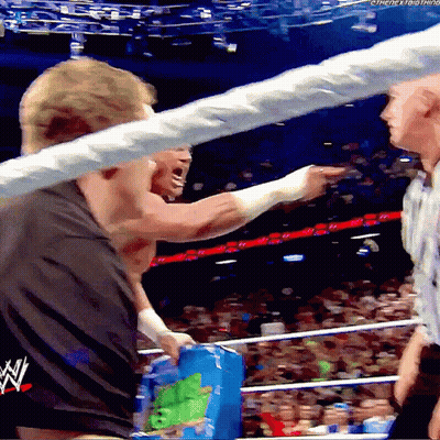 Man In Wrestling Ring With WWE Logo GIF