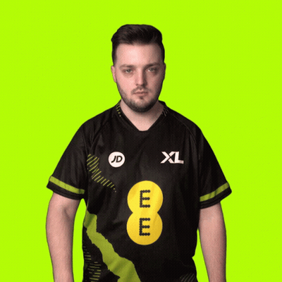 Man In XL Shirt Showing Hand GIF