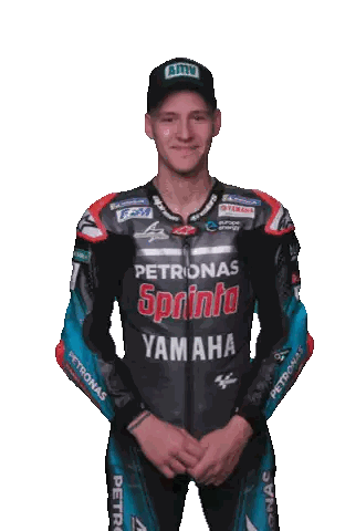 Man In Yamaha Jacket And Petronas Hat Sticker