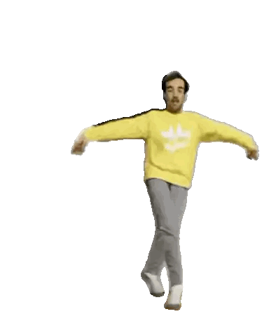Man In Yellow Adidas Sweatshirt Dancing Sticker