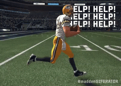 Man In Yellow And Black Shirt Arms In Air GIF