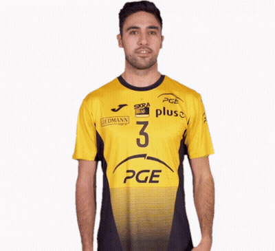 Man In Yellow And Black Shirt Number 3 GIF