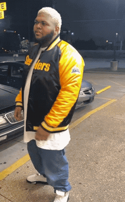Man In Yellow And Black Steelers Jacket GIF