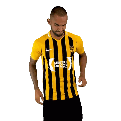 Man In Yellow And Black Striped Shirt Mestre Da Cor Sticker