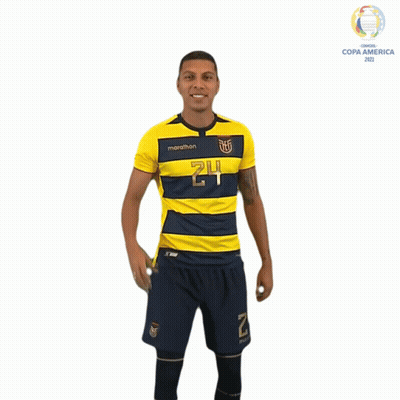 Man In Yellow And Blue Marathon Jersey GIF