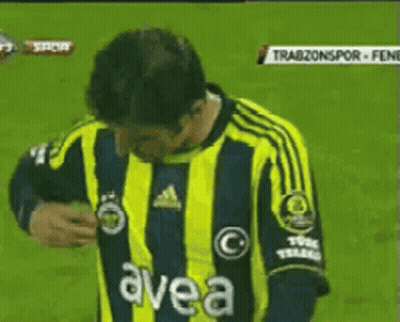 Man In Yellow And Blue Striped Shirt Saying Avea GIF