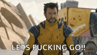 Man In Yellow And Blue Suit Lets Fucking Go! GIF