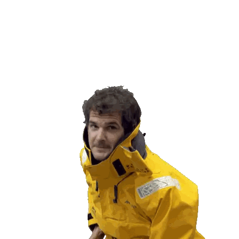 Man In Yellow Banque Populaire Jacket Sticker