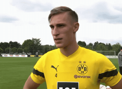 Man In Yellow BVB Jersey On Soccer Field GIF