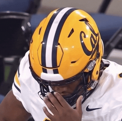 Man In Yellow Cal Football Helmet GIF