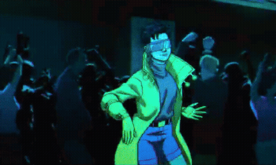 Man In Yellow Coat And Blue Shorts GIF