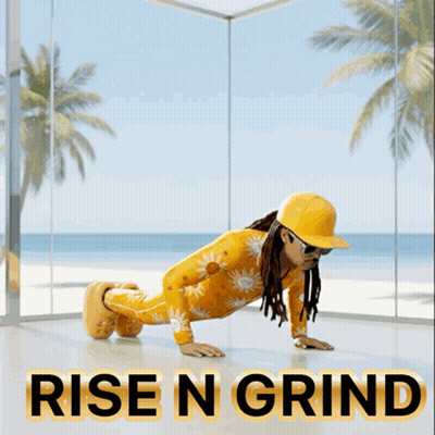 Man In Yellow Doing Push Ups Rise N Grind GIF