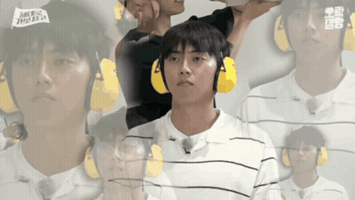 Man In Yellow Ear Muffs With Letter A GIF