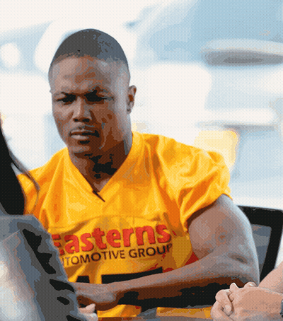 Man In Yellow Easterns Automotive Group Jersey GIF