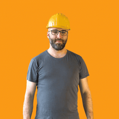 Man In Yellow Hard Hat And Glasses GIF