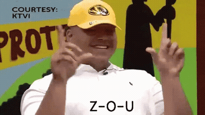 Man In Yellow Hat And White Shirt Saying Courtesy KTV GIF