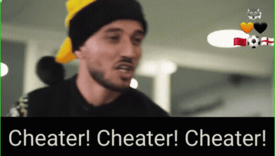Man In Yellow Hat Saying Cheater GIF