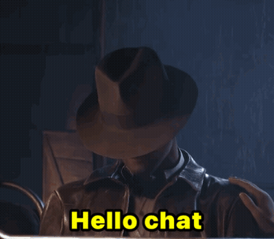 Man In Yellow Hat Saying Hello Chat GIF