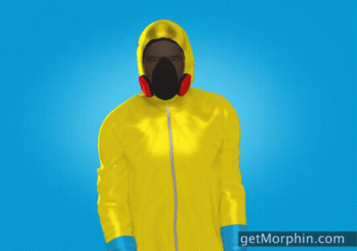 Man In Yellow Hazmat Suit Getmorphin.com GIF