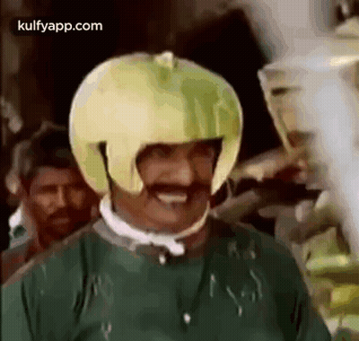 Man In Yellow Helmet Smiling GIF
