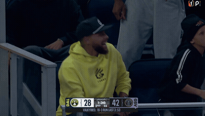 Man In Yellow Hoodie Laughing At Basketball GIF