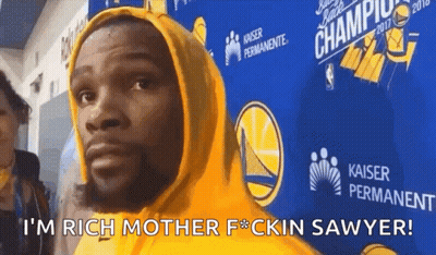 Man In Yellow Hoodie Saying Im Rich GIF