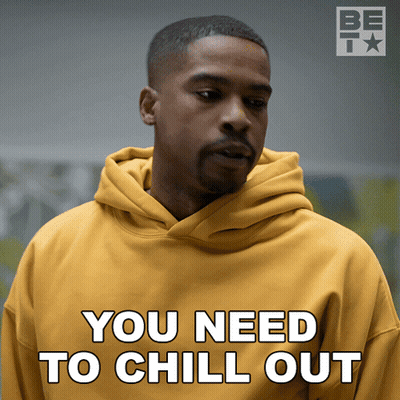 Man In Yellow Hoodie Says Chill Out GIF
