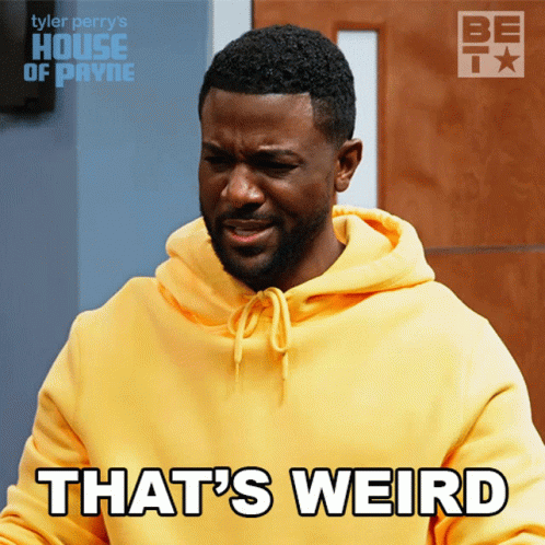 Man In Yellow Hoodie That's Weird GIF