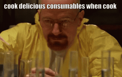 Man In Yellow Jacket And Beakers Cook Delicious Consumables When Cook GIF