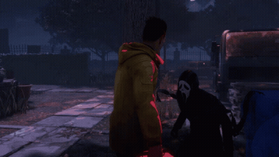 Man In Yellow Jacket Holding Red First Aid Kit Next To Scream GIF