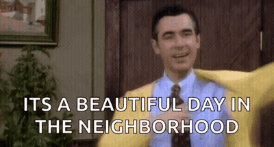 Man In Yellow Jacket Saying Beautiful Day GIF