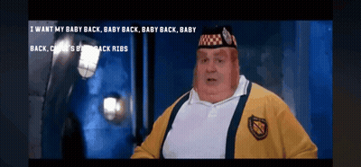 Man In Yellow Jacket Saying I Want My Baby Back Baby Back Baby Back Baby Back Ribs GIF